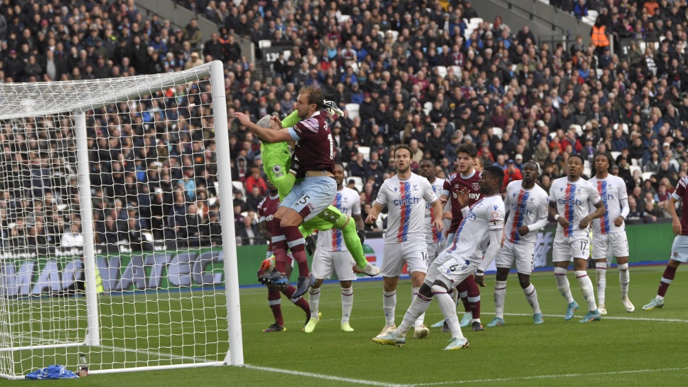 Match action against Crystal Palace