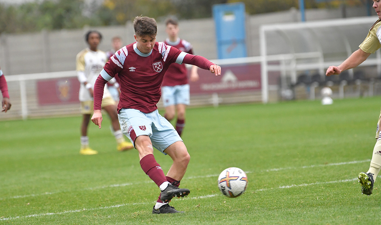 George Earthy scores against Leicester City