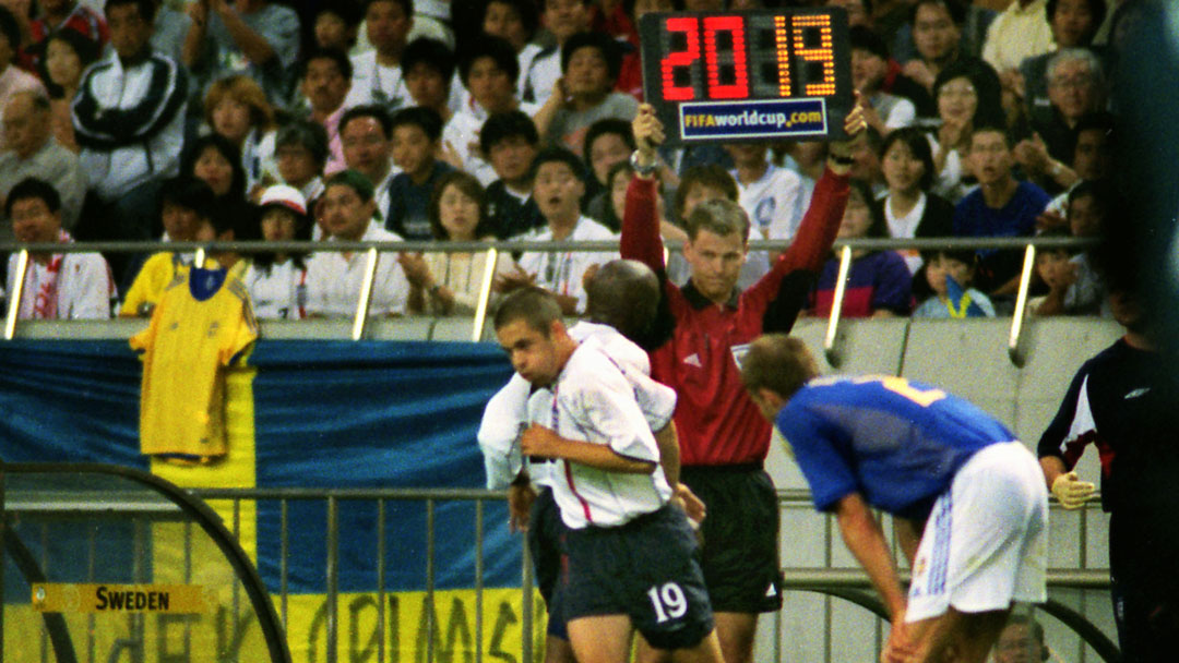 Joe Cole being introduced against Sweden