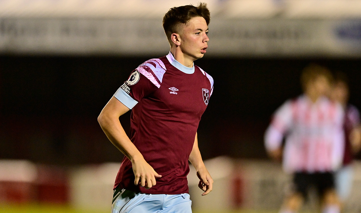 Patrick Kelly in action for West Ham United U21s