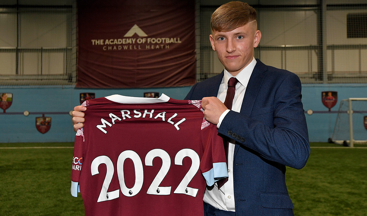 Callum Marshall poses at the Academy of Football