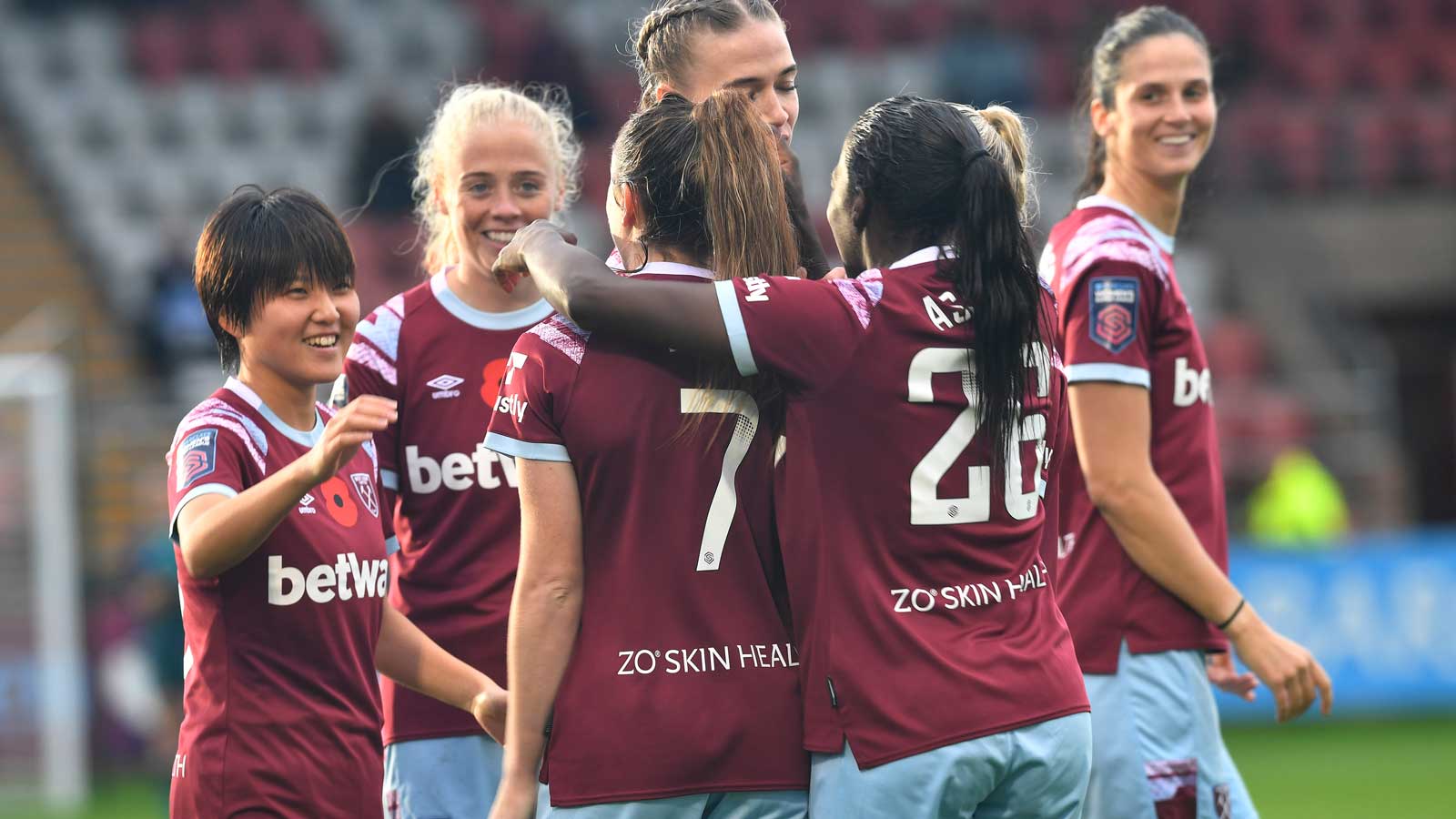 West Ham United women celebrate a goal