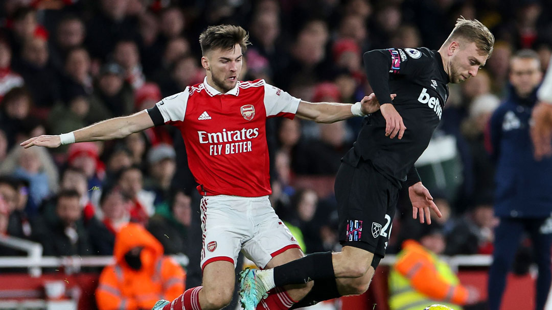 Jarrod Bowen in action at Arsenal