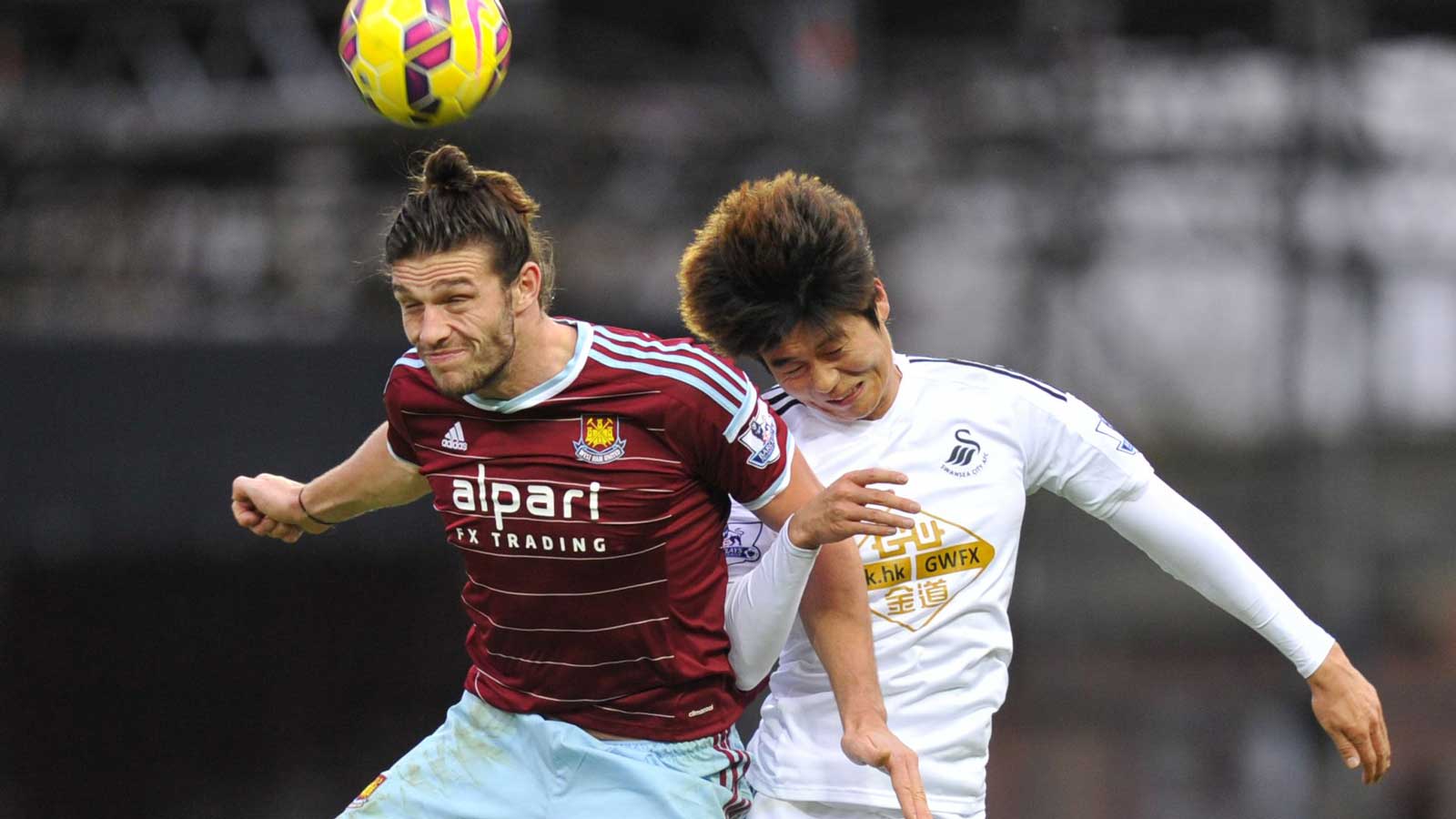 Andy Carroll in action against Swansea in December 2014