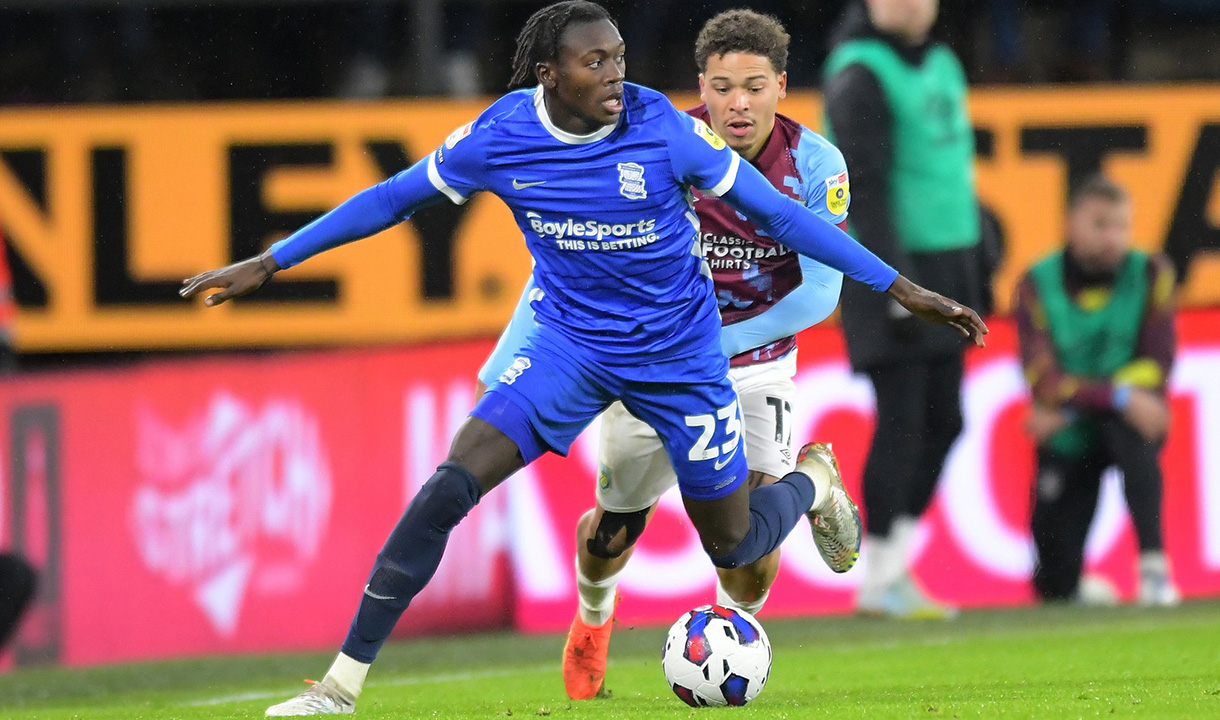 Manny Longelo in action for Birmingham City against Burnley