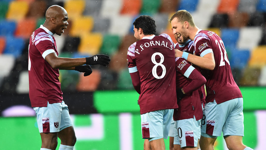 Ogbonna and teammates celebrate a goal in Udinese