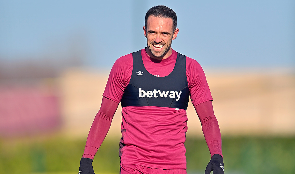 Danny Ings in training with West Ham United