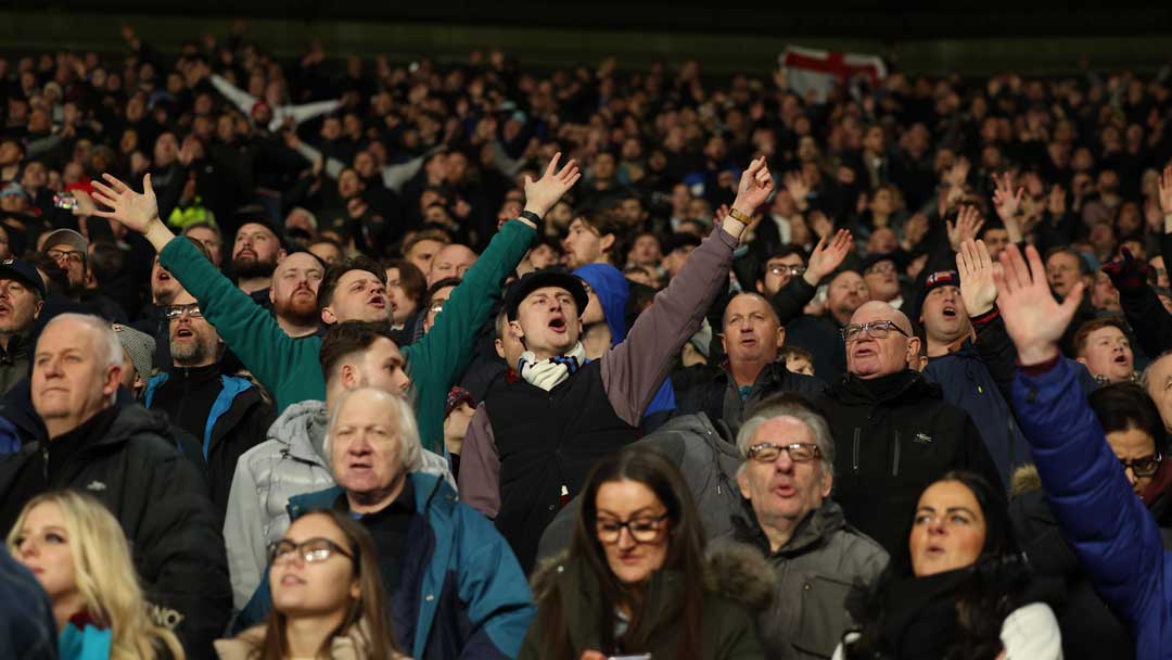 West Ham fans at Derby