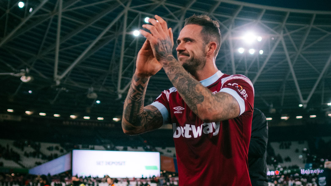 Danny Ings acknowledges the crowd