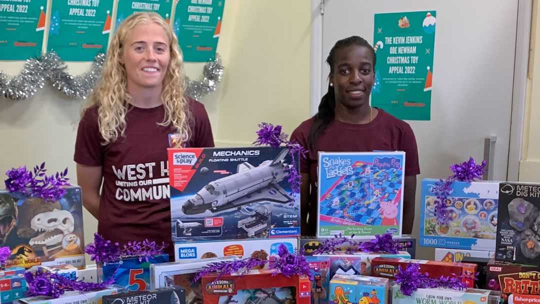 Viviane Asseyi and Grace Fisk supported the Kevin Jenkins OBE Newham Christmas Toy Appeal.