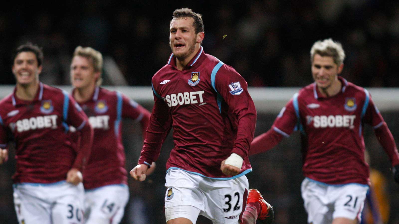 Alessandro Diamanti celebrates his goal against Birmingham in 2010