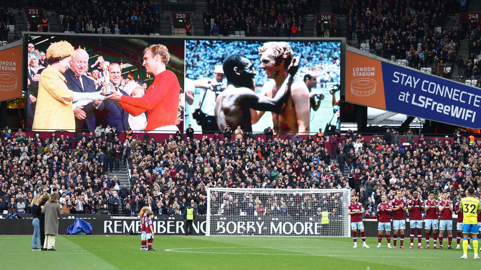 Tributes to Bobby Moore at London Stadium