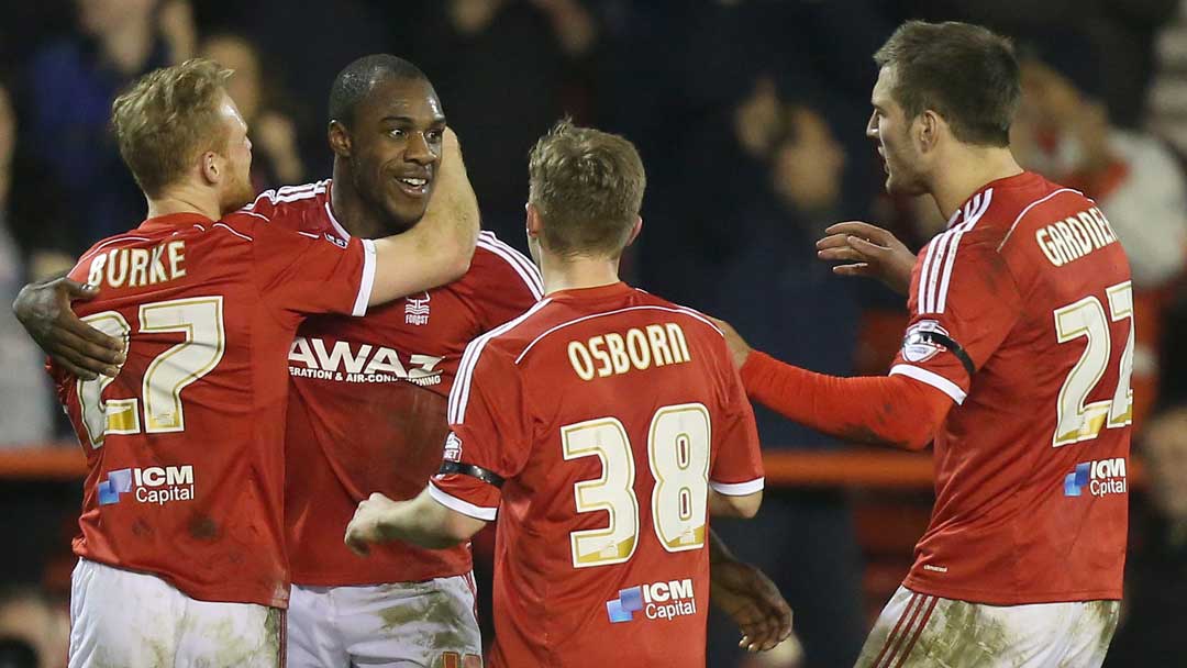Antonio celebrates scoring for Nottingham Forest