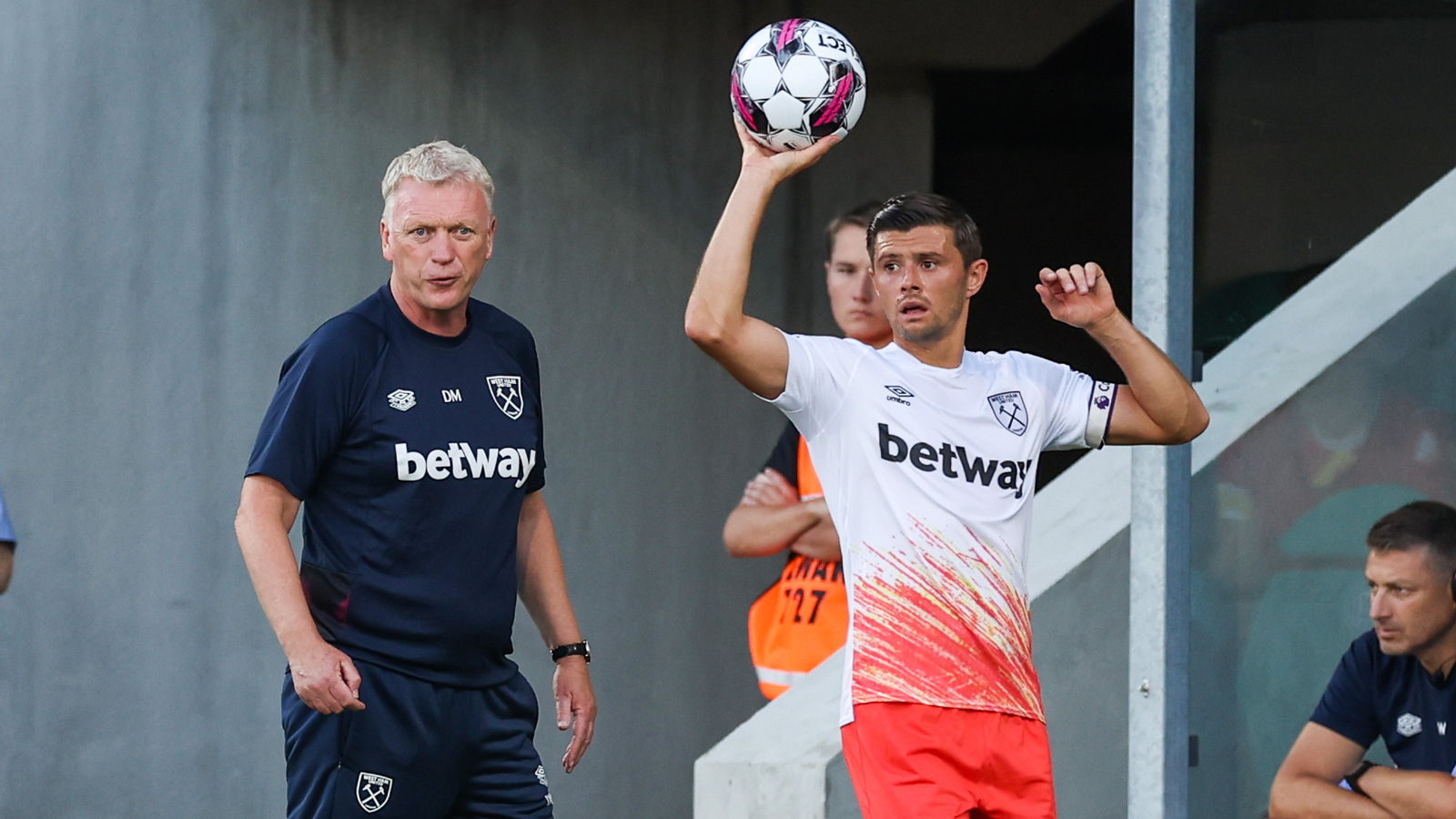 Aaron Cresswell and David Moyes