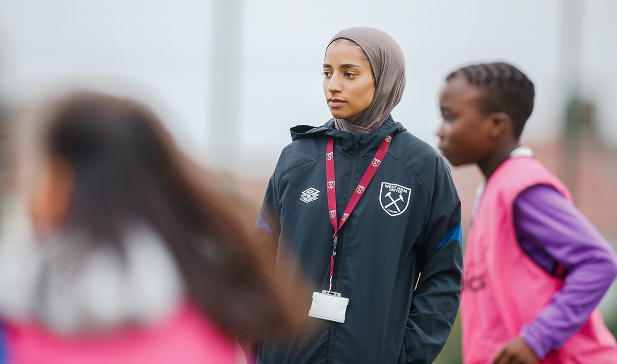 West Ham United Foundation celebrates International Women’s Day - Najma coaching