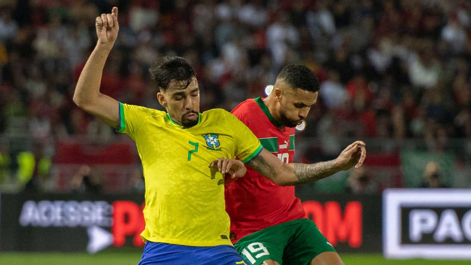 Paquetá in action for Brazil against Morocco
