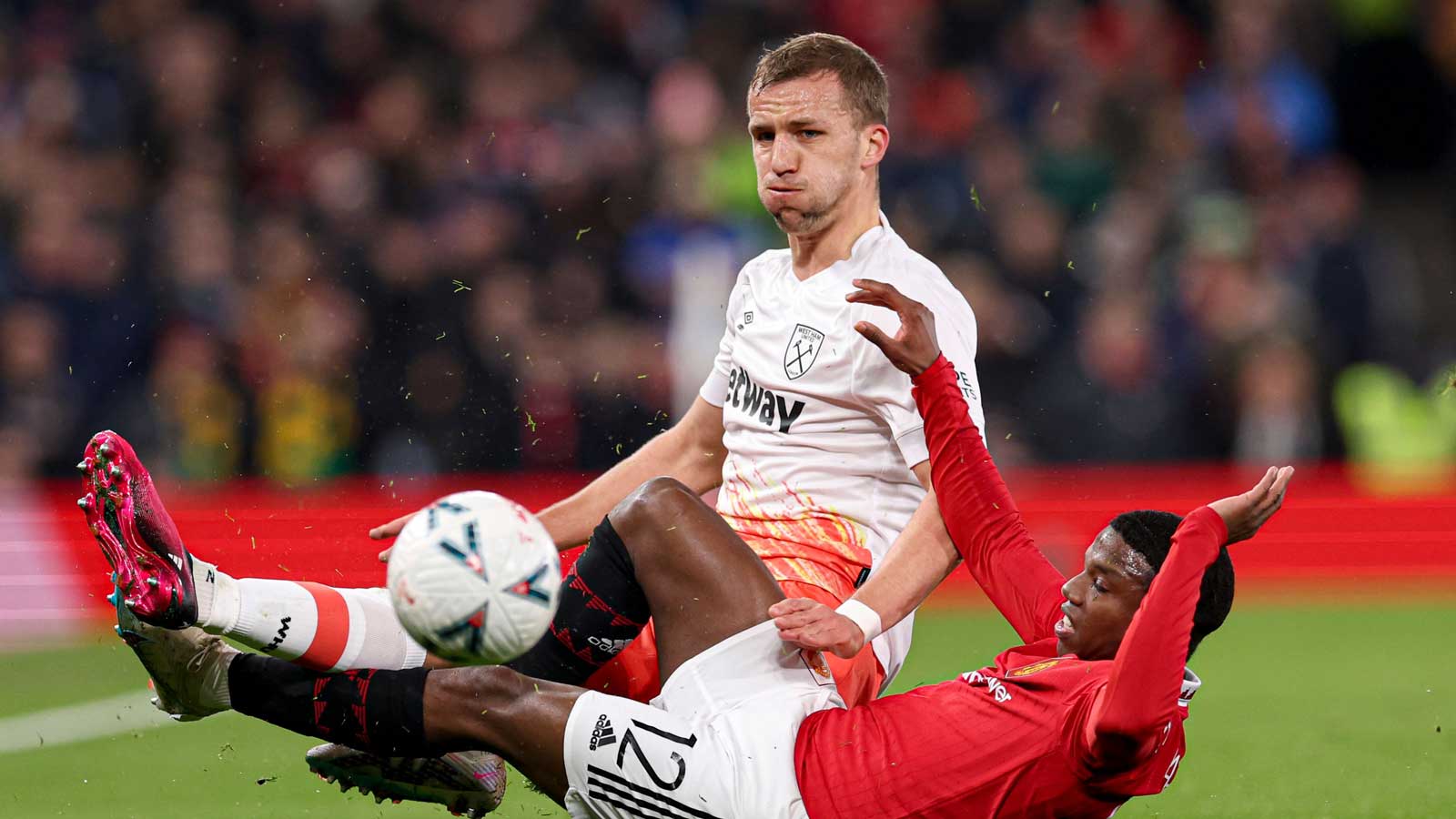 Tomáš Souček in action at Manchester United