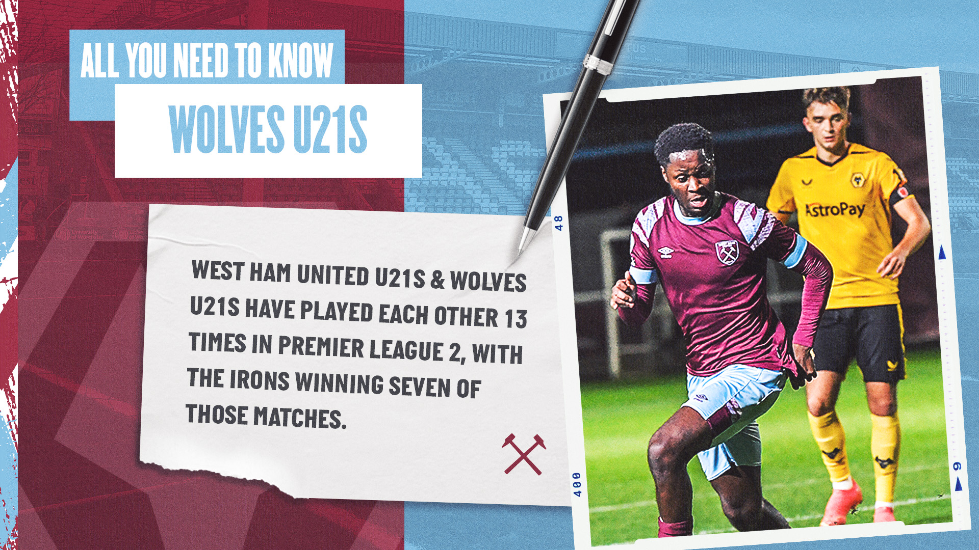 Wolves v West Ham U21s record