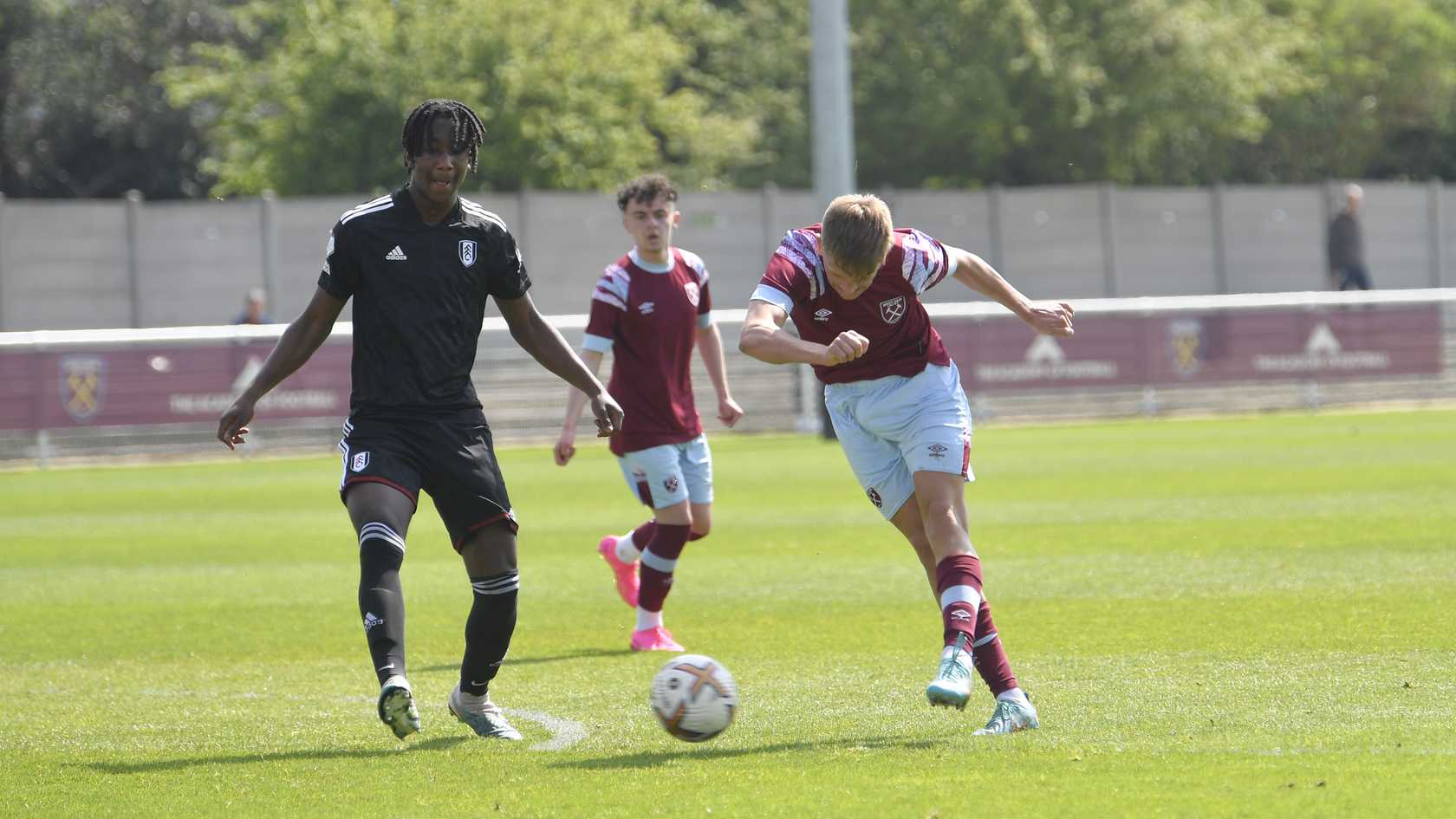 Callum Marshall in action v Fulham U18s 