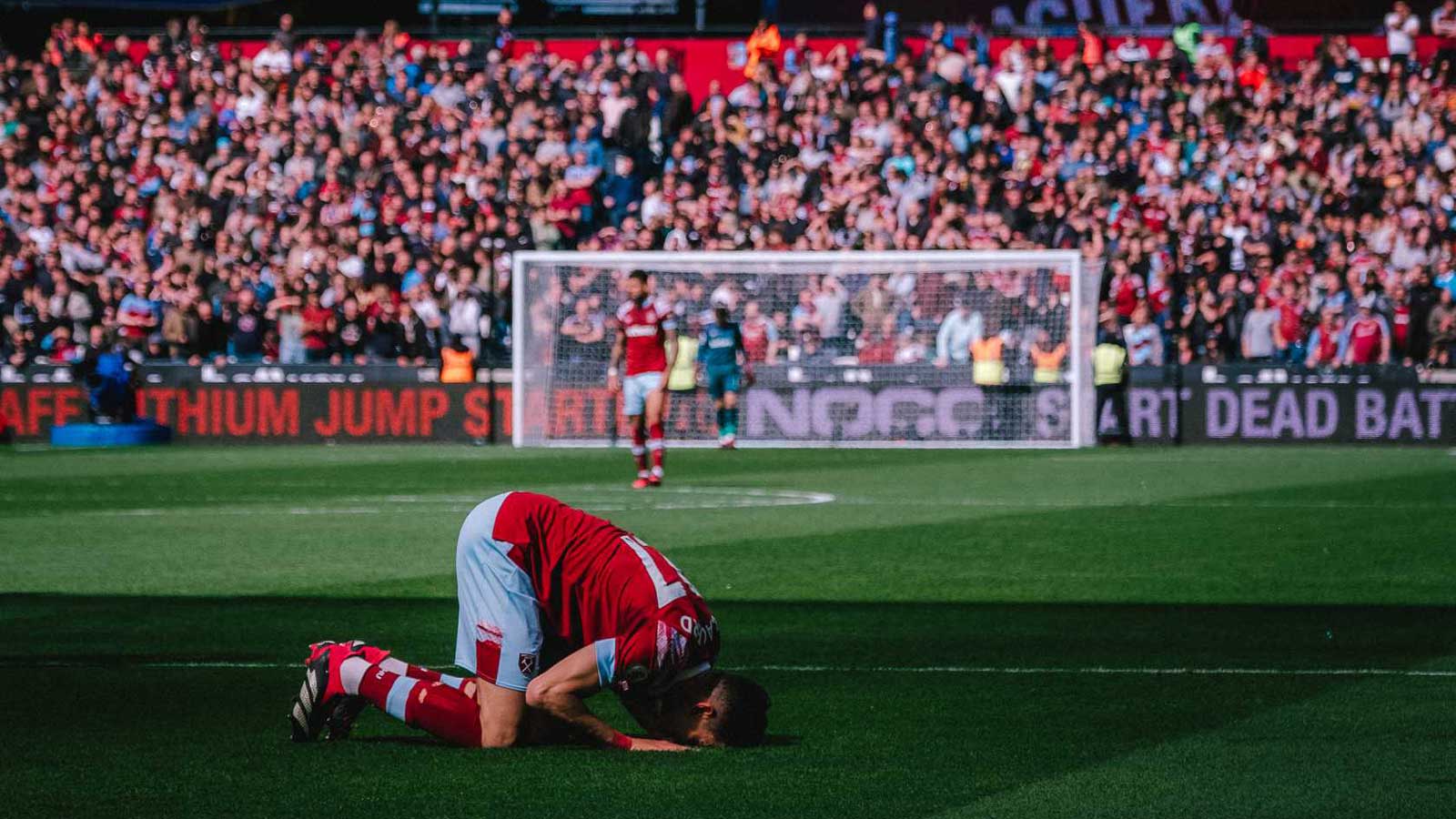 Nayef Aguerd celebrates his goal against Southampton