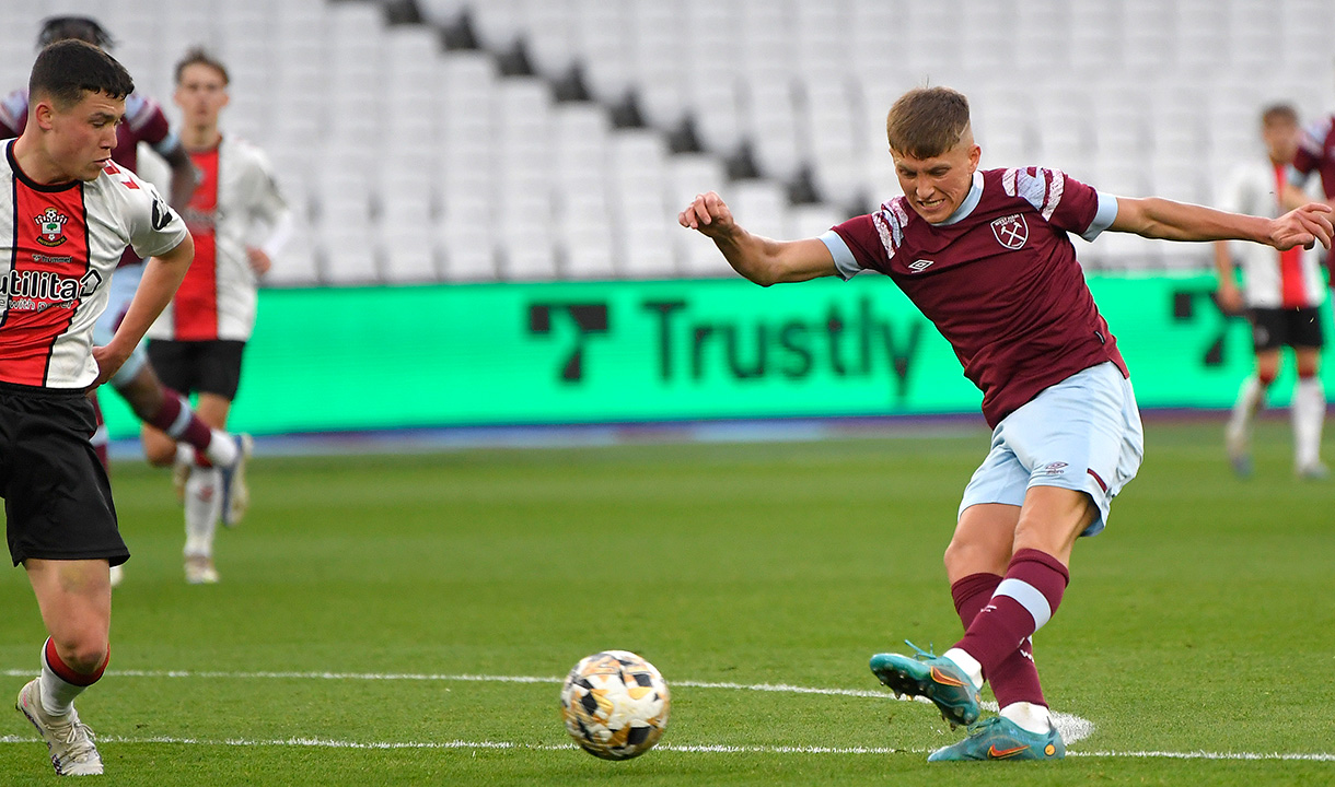 Callum Marshall shoots against Southampton