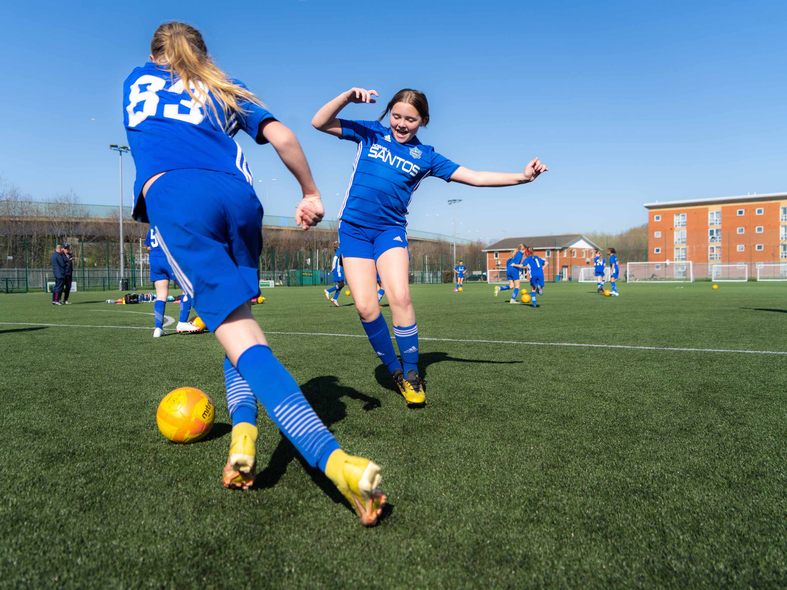 Roswell girls during Foundation-led training session