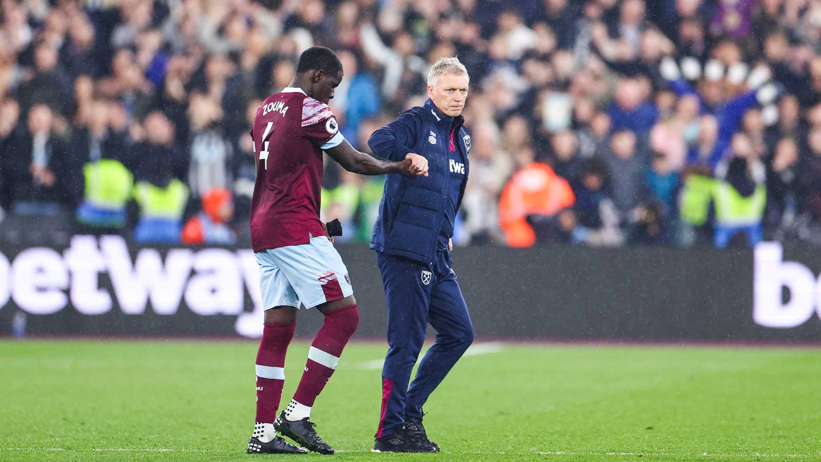 David Moyes with Kurt Zouma