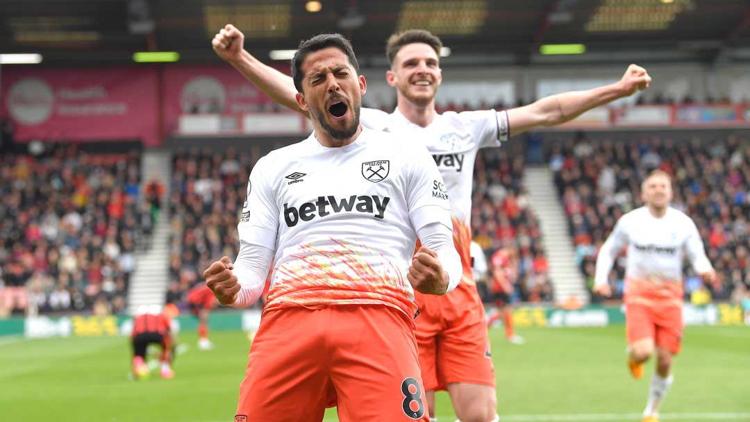 Pablo Fornals celebrates scoring at Bournemouth