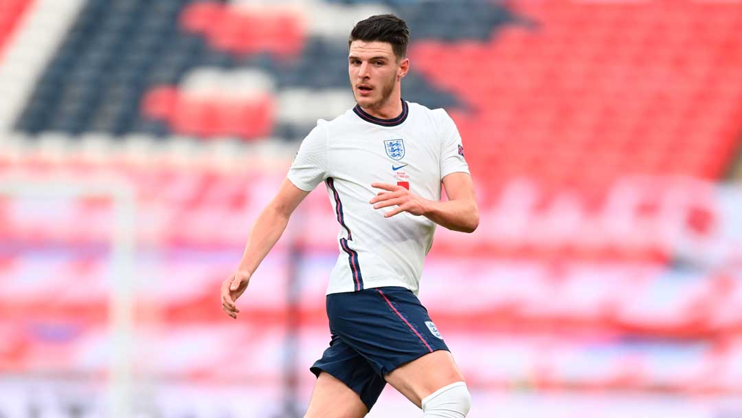 Declan Rice in action at Wembley for England