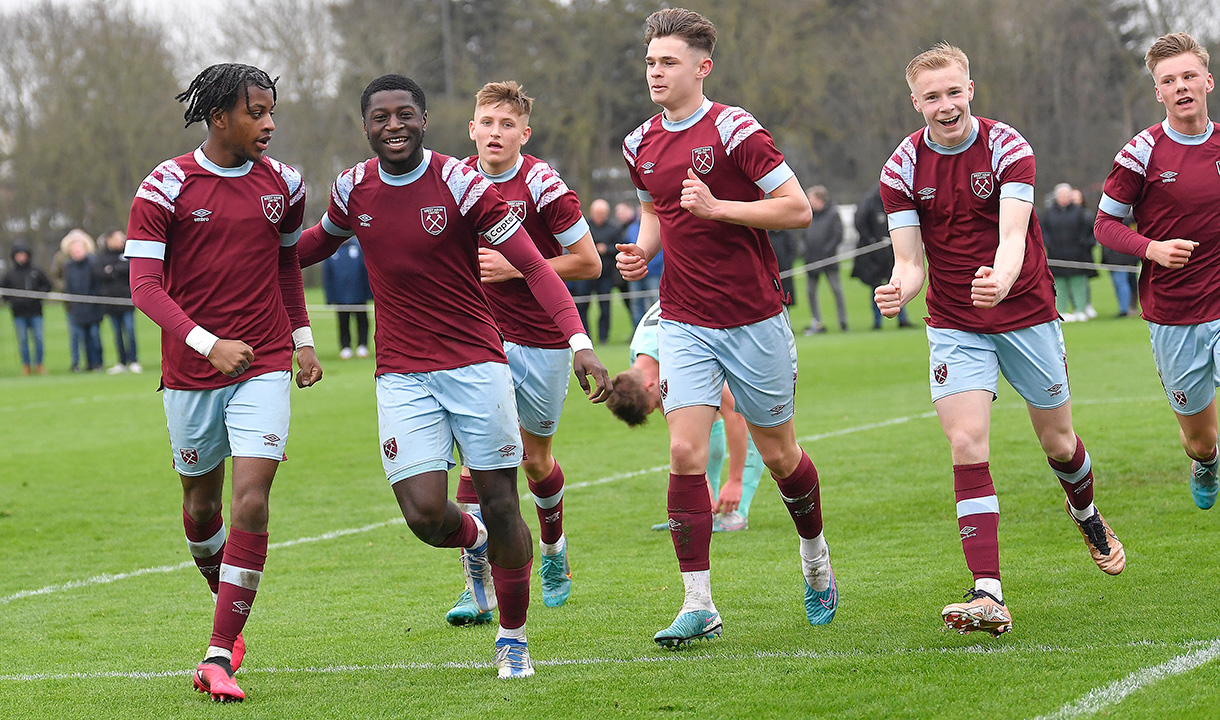 Orford celebrate with the Hammers against Brighton