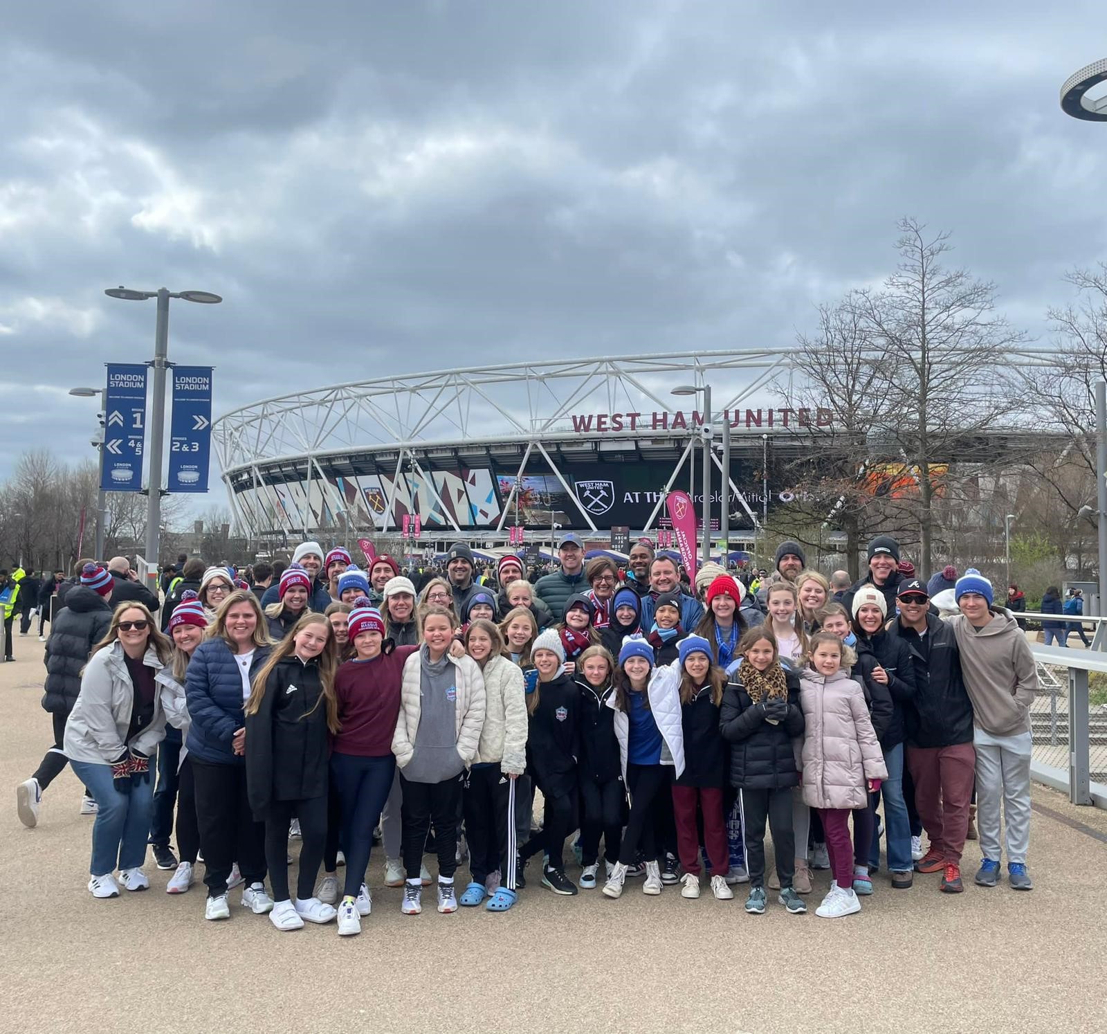 Roswell girls at the West Ham game