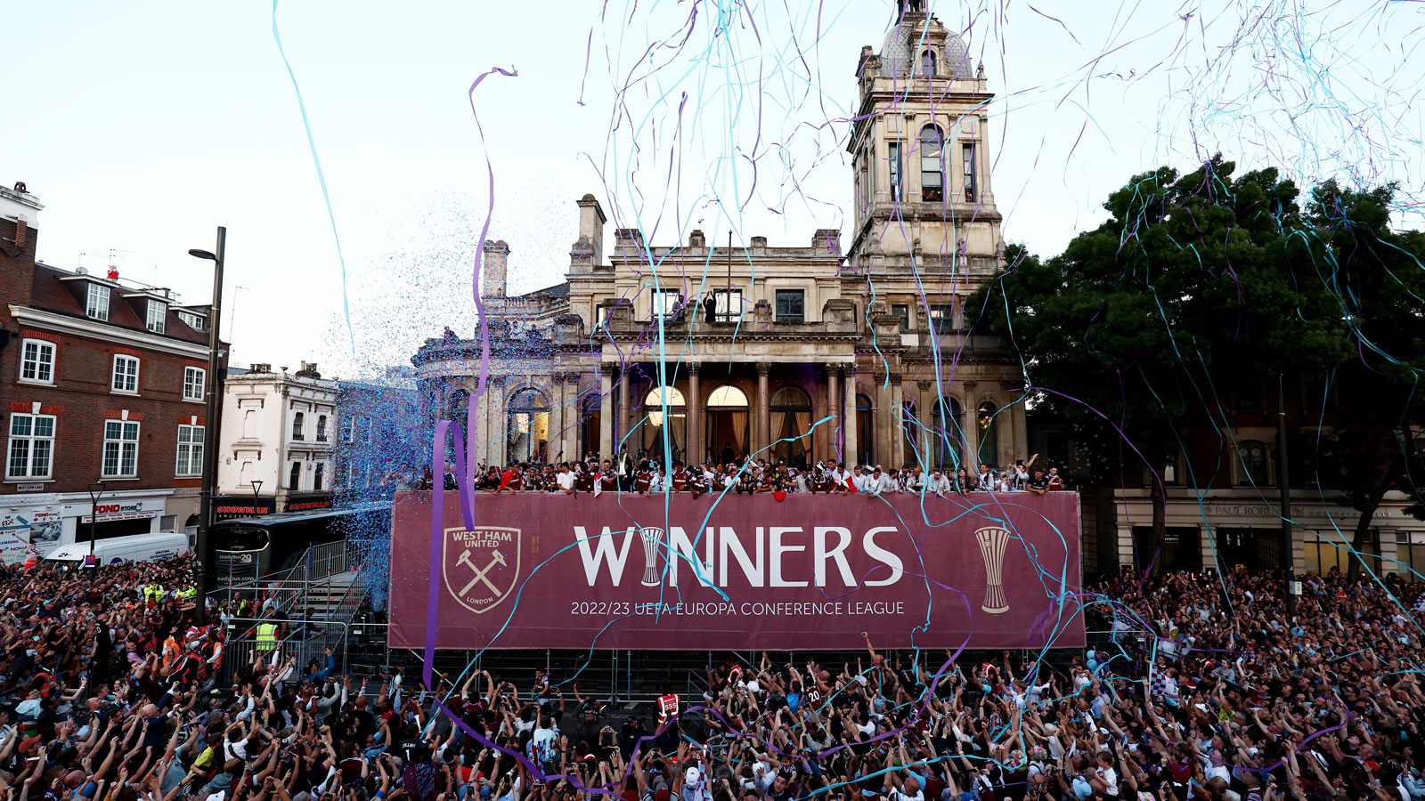 West Ham United supporters at the Victory Parade