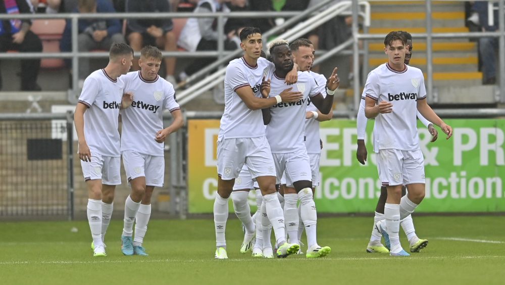 The Hammers celebrate Maxwel Cornet's opener