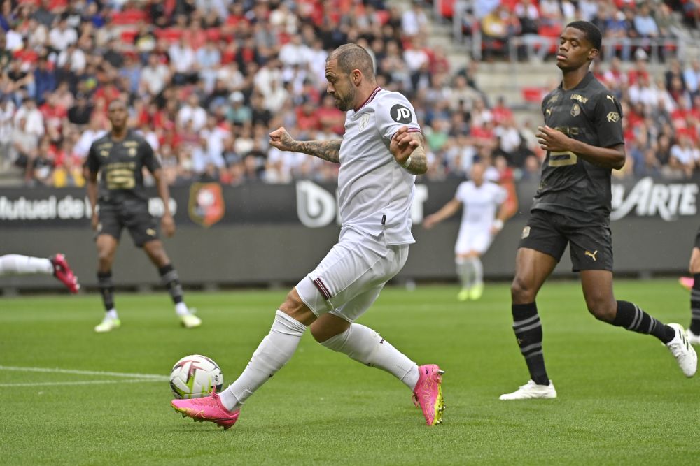 The Hammers in action at Rennes