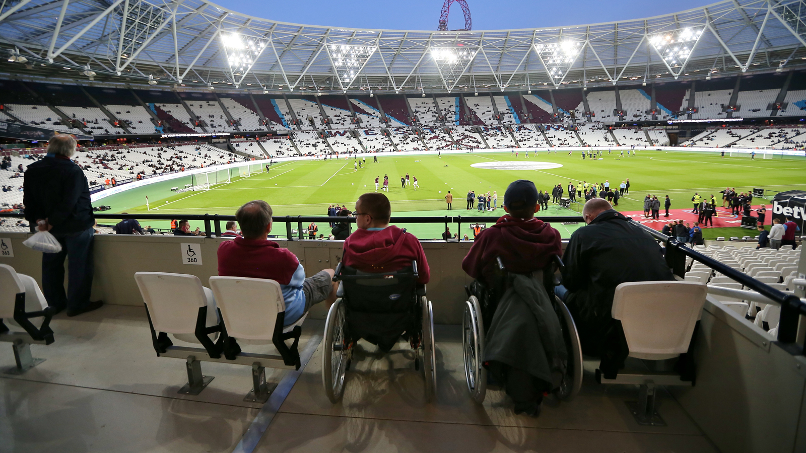 Fans watch from wheelchair positions at London Stadium