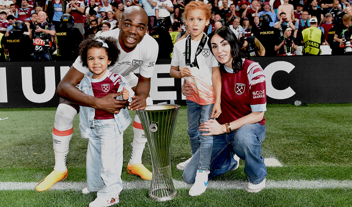 Angelo Ogbonna with his family at the Conference League final
