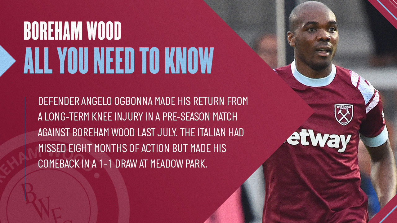 Angelo Ogbonna made his return from injury against Boreham Wood