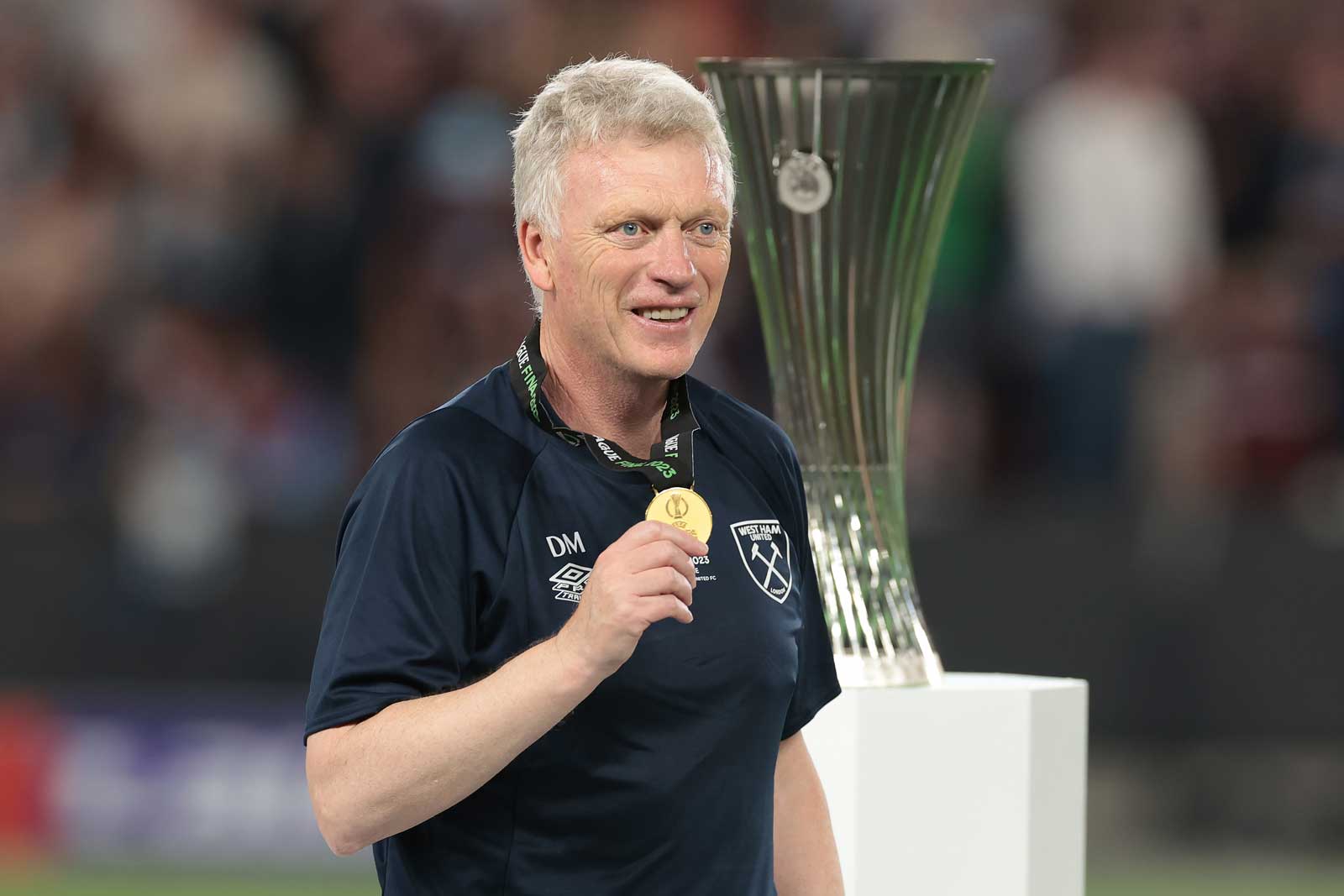 David Moyes with his UEFA Europa Conference League medal