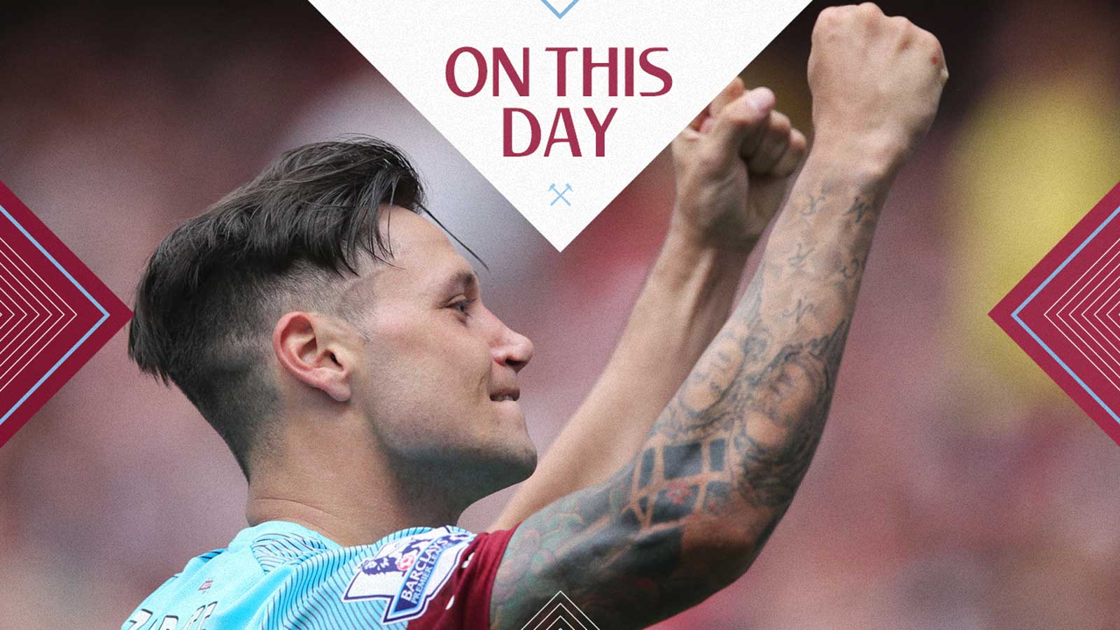 Mauro Zárate celebrates the Hammers' win over Arsenal in August 2015