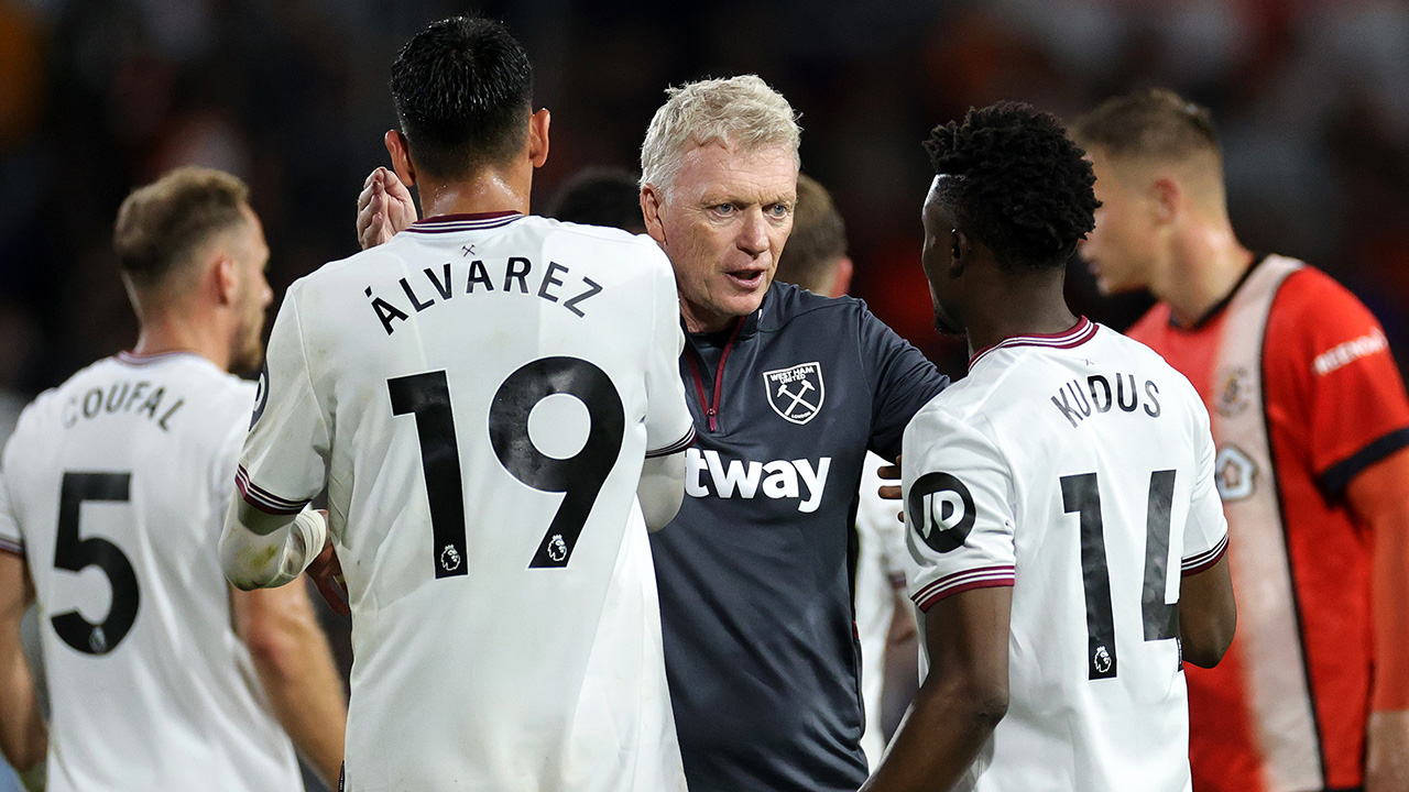 Moyes with Alvarez and Kudus