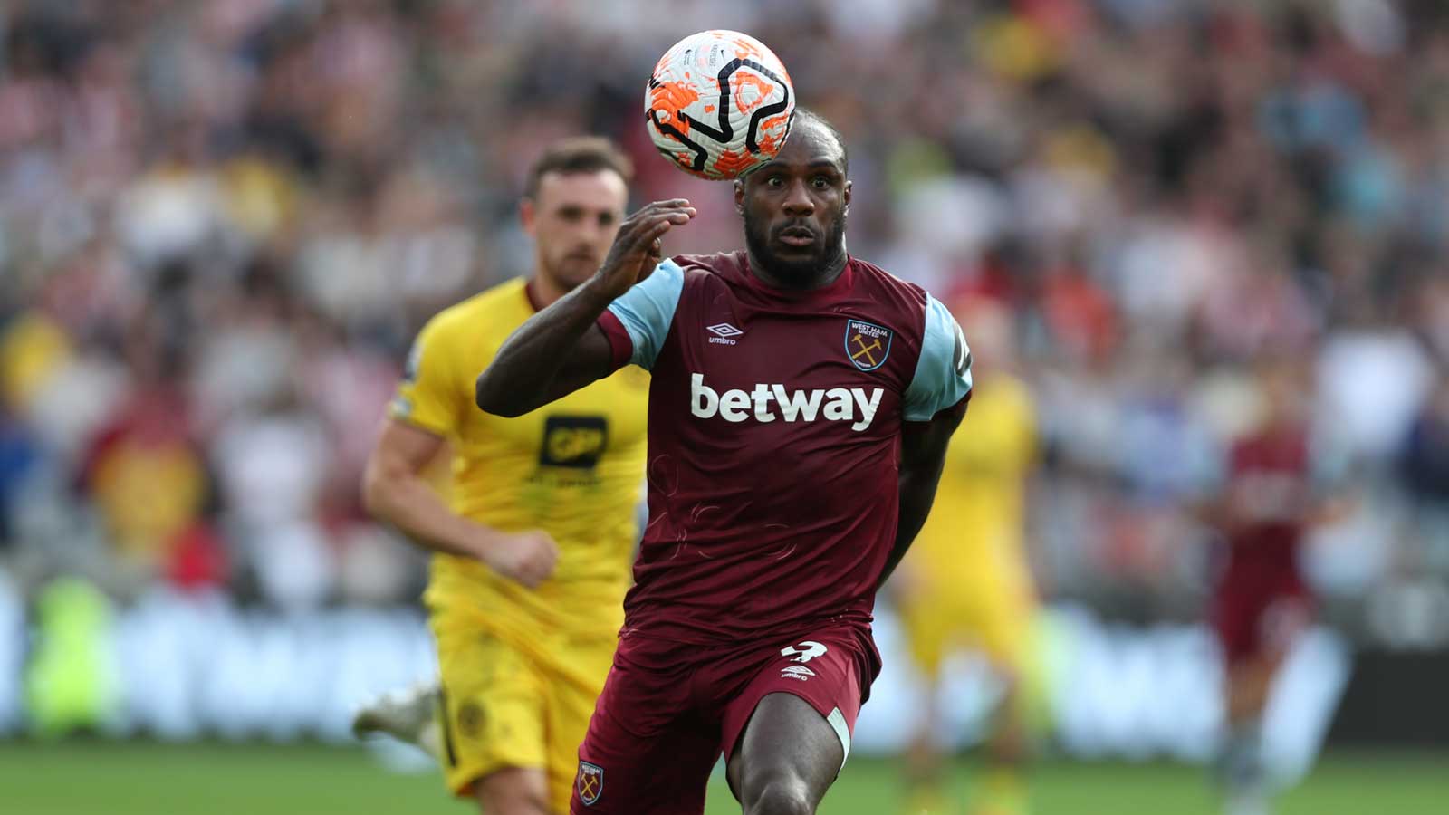 Michail Antonio in action against Sheffield United