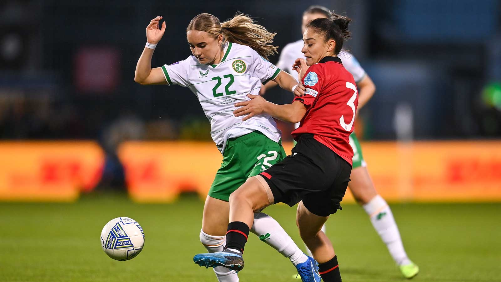Izzy Atkinson in action for Ireland against Albania