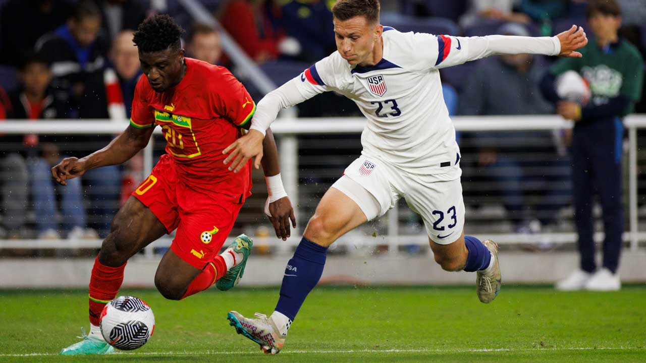 Mohammed Kudus in action for Ghana v USA