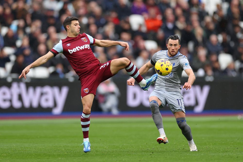 Aaron Cresswell in action against Everton
