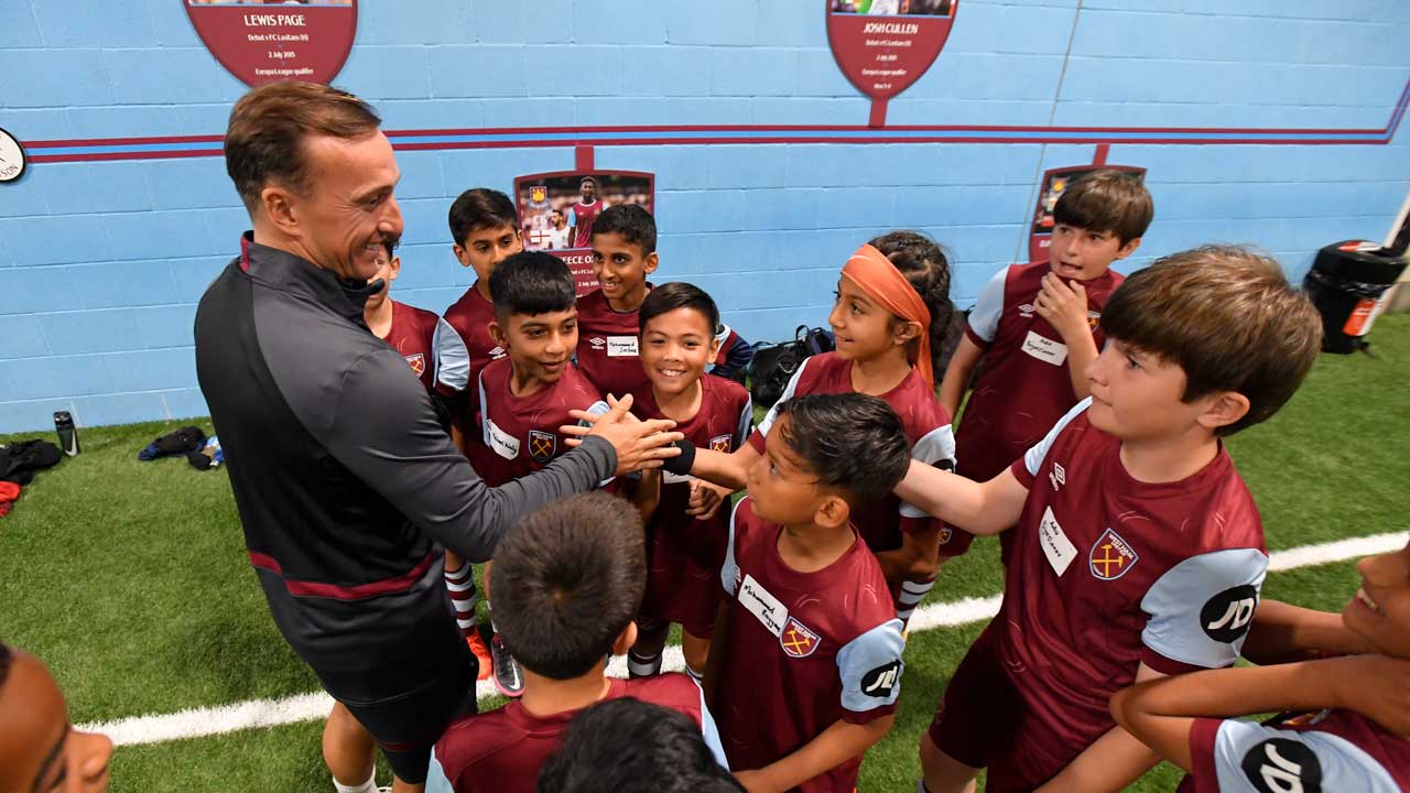 Mark Noble welcomed the youngsters to Chadwell Heath