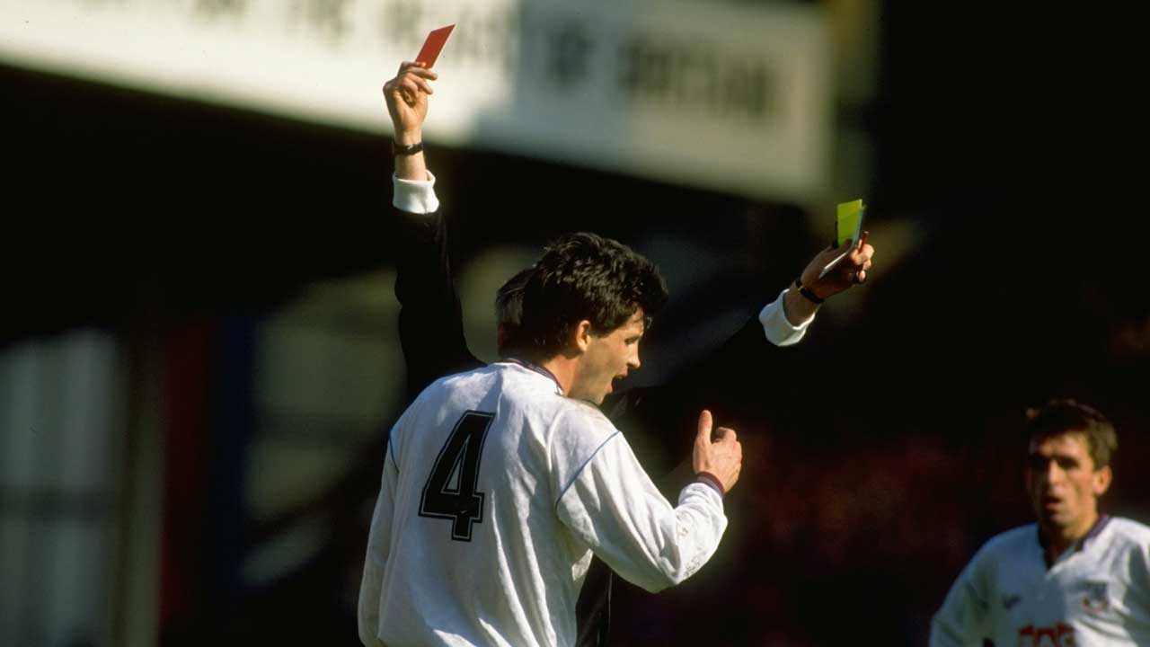 Keith Hackett showed Tony Gale a red card at Villa Park back in 1991 (2)
