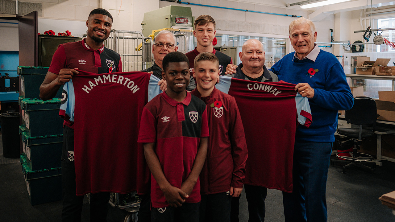 West Ham Players at the Poppy Factory
