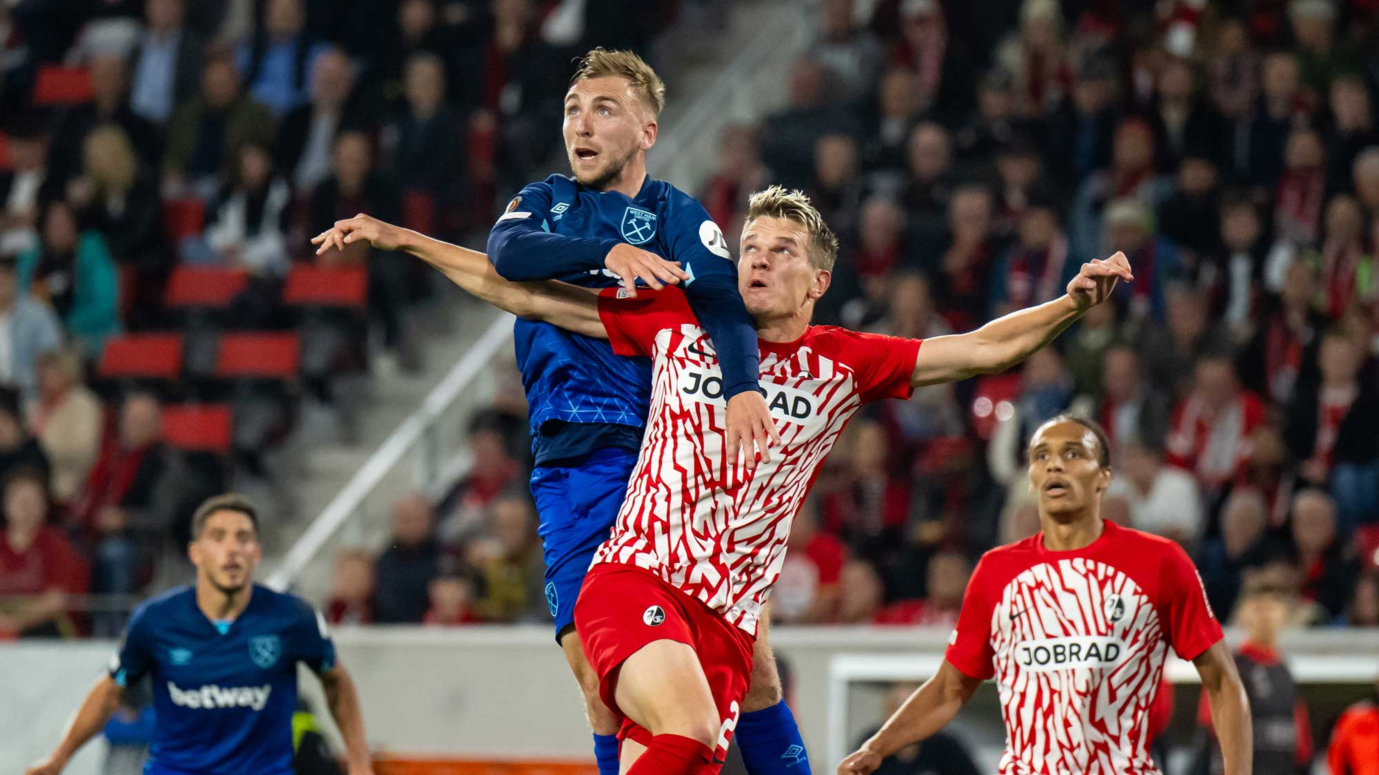 Bowen in action against Freiburg