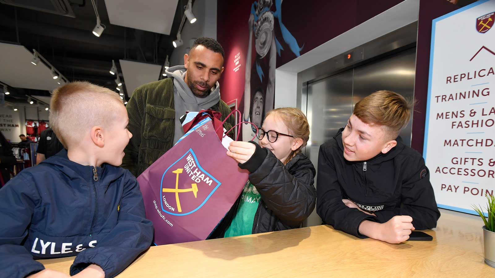 The Dutnall family are surprised by Anton Ferdinand