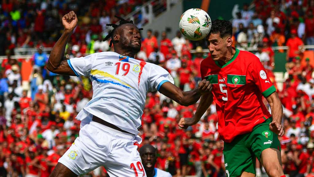 Nayef Aguerd in action for Morocco against DR Congo